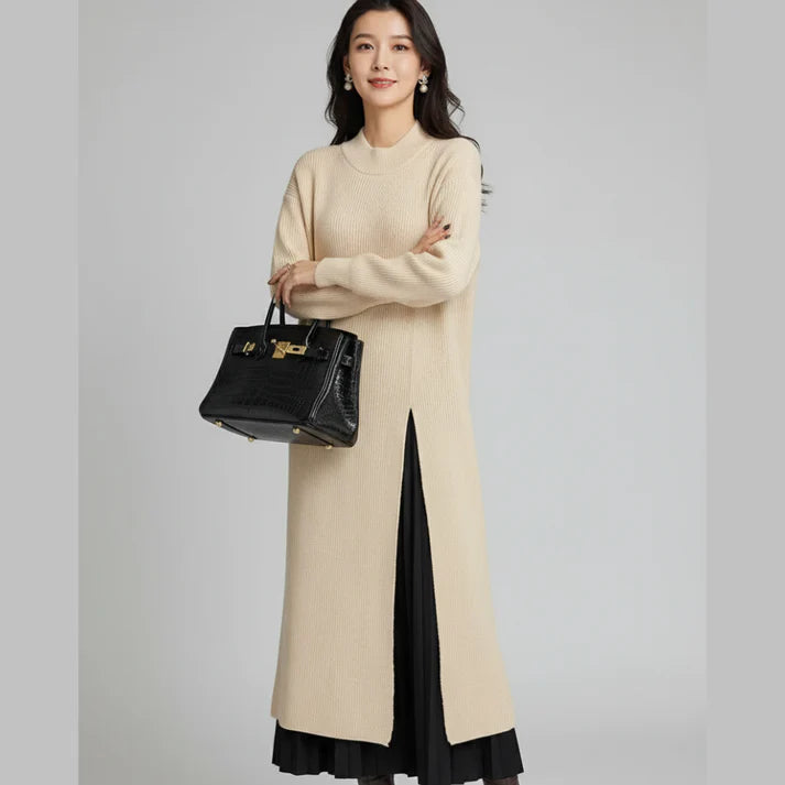 ELODIE™ – アーキテクチュラルスプリットニットドレス