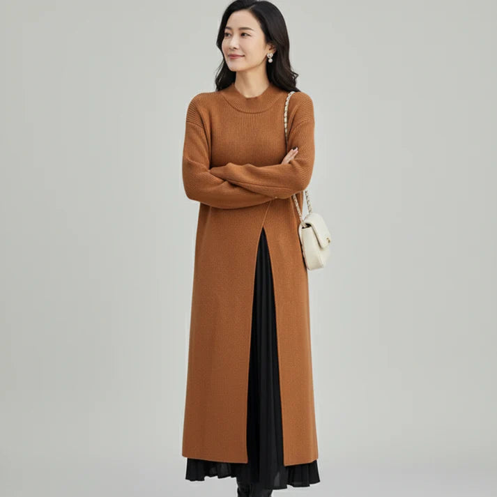 ELODIE™ – アーキテクチュラルスプリットニットドレス