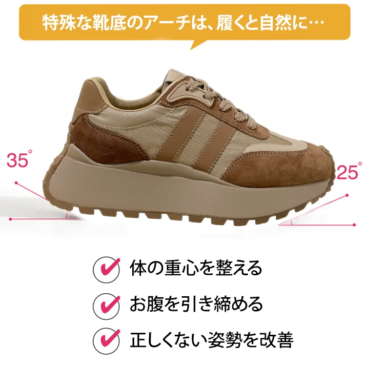 LIFTELLE™ 脚長効果付きスニーカー - 履くだけで6cm美脚