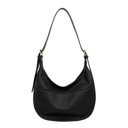 LORAINE™ – 大容量PUレザークロワッサンバッグ