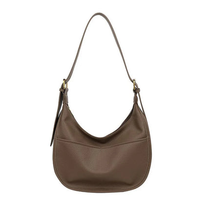 LORAINE™ – 大容量PUレザークロワッサンバッグ