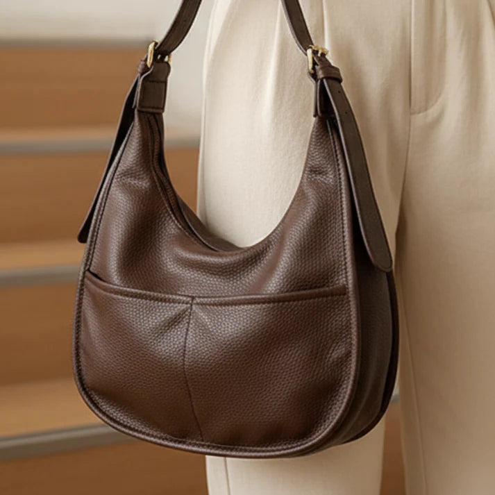 LORAINE™ – 大容量PUレザークロワッサンバッグ